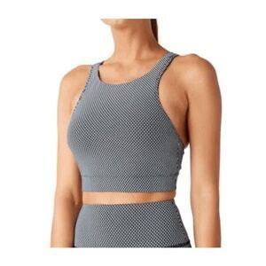 New Gigi C Nicki Cropped Tank Top S Black White Honeycomb